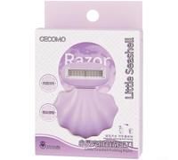 Afeitadora de pelo portátil para mujer, herramienta de afeitado plegable con 5 bordes de corte, cubierta giratoria de jabón integrada para piernas lisas y cara (morado uva)