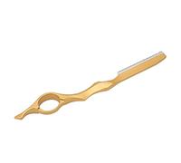 Cuchillo para adelgazar el cabello, recorte de cabello, texturizante profesional de acero inoxidable para salón de belleza para el hogar para mujeres y hombres (dorado)