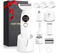 Afeitadora eléctrica 5 en 1 para mujer, afeitadora íntima con base USB recargable, recortadora de bikini para cuerpo, axilas, bikini, cejas y nariz. nuevo