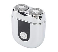 Afeitadora Eléctrica, Afeitadora de Barba Eléctrica ABS Lavable Tipo C para Viajes (Plata)