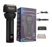 Afeitadora eléctrica de lámina para hombres, cabezal eléctrico profesional para hombres calvos, suministros de peluquero, recortadora de barba con pantalla LCD inalámbrica