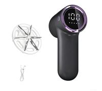 Afeitadora eléctrica de tela con cinco velocidades variables digitales en la unidad ForBLADES de acero inoxidable y sistema de recogida de pelusa de alta capacidad (gris)