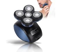 Afeitadora eléctrica para hombres, inalámbrica y recargable por USB, afeitadora eléctrica, 5 cuchillas, maquinilla de afeitar impermeable, maquinilla de afeitar eléctrica rotativa, recortador de barba