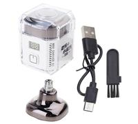 Afeitadora eléctrica portátil pequeña para hombres, recortadora de barba eléctrica USB C, recargable, multifuncional, recortadora y afeitadora