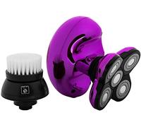 Afeitadora femenina eléctrica Butterfly Kiss para un afeitado en húmedo y seco del cuerpo - Máquina de afeitar de mujer para brazos, piernas y línea de bikini (cable de carga USB) (Morado)