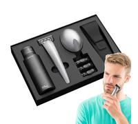Afeitadora manual, kit de afeitado manual - Juego de afeitadora manual para hombres - Kit de afeitado limpio multifuncional para hombres, afeitadora manual lavable, juego de afeitadora manual