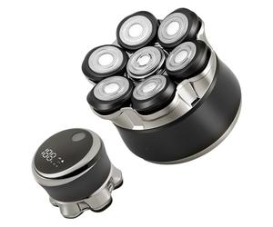 Afeitadora para Cabeza Calva electrica para Hombres Carehabi, IPX6 Resistente al Agua, Recargable, Tipo-C, Cabezal Flotante Magnético 7D, Fácil de Limpiar, Hasta 120 Minutos de Autonomía