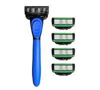 Afeitadora para hombre con hoja de 7 capas y mango ergonómico de goma, 5 cabezales de repuesto, afeitadora para hombre