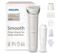Afeitadora Philips Serie 8000 - Afeitadora sin cable para uso en seco y en mojado, sistema de 3 cuchillas, luz LED, para la cara, las piernas, el cuerpo y la zona del bikini, Modelo BRL159/00