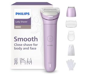 Afeitadora Philips Serie 8000-Afeitadora sin cable para uso en seco y en mojado, sistema de 3 cuchillas, cabezal de afeitado flexible, para las piernas, el cuerpo y la zona del bikini,Modelo BRL149/00
