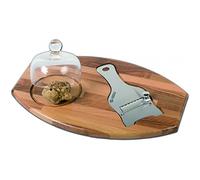 Afeitadora/rebanadora de trufas con tabla de presentación de madera de castaño
