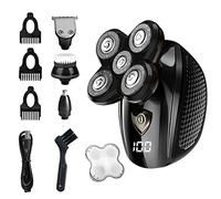 Afeitadoras de cabeza para hombres calvos, afeitadoras eléctricas 5D para hombres, 6 en 1, impermeable en húmedo y seco, kit de aseo giratorio para hombre con cortadora de pelo, recortadora de barba