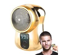 Afeitadoras eléctricas de viaje - Afeitadora de viaje para hombres Pequeña afeitadora para hombres,Máquina de afeitar de hoja de tamaño de bolsillo móvil con pantalla de potencia, afeitadora de barba recargable USB Angxiong