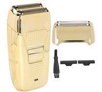 Afeitadoras Eléctricas Recargables, Afeitadoras Eléctricas para Barba, Diseño de Afeitado Bidireccional, Diseño de Doble Hoja, Diseño de Carga USB con Bolsa de Almacenamiento (dorado)