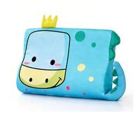 Afenau Almohada para Niños, Almohada Bebe, 45 x 27 cm Cojín Calmly, Almohada Infantil con Memoria Transpirable, ergonómica, con Funda de Almohada, Almohada niños 2 años Dinosauro Della Corona