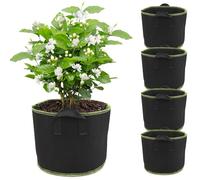 Afenau Bolsas de Cultivo 20L, 5 Piezas Bolsas de siembra no Tejidas, Reutilizable Huerto Urbano Terraza con Asas, Huerto Vertical para Patatas, Tomates, Fresas, Plantas, Verduras