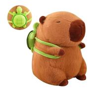 Afenau Capybara - Peluche Capybara de 23 cm con mochila para tortugas, peluche para regalos de cumpleaños, decoración del hogar