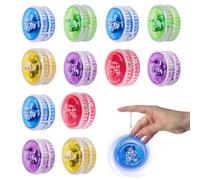 Afenau JoJo - 12 unidades de LED para niños, plástico Responsive Yoyo, rodamiento de bolas reactivo JoJo, JoJo luminoso para principiantes, premios de cumpleaños, fiestas, regalos (color aleatorio)