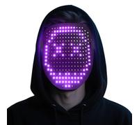 Afenau Máscara LED con detección de gestos, máscara LED aterradora de Halloween, máscara iluminada con 50 imágenes estáticas y dinámicas, máscaras LED, máscara facial LED para Halloween, para hombres