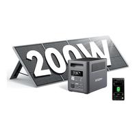 AFERIY 1800W Generador Solar con 200W Panel Solar, 1024Wh Estación de Energía Portátil, 2 Tomas de CA 1800W (220V), Total 9 puertos de salida, Ideal para Camping, emergencias, Energía de Respaldo