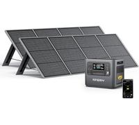 AFERIY 2400W 2048Wh Estación de Energía Portátil con Panel Solar 200W×2 | Generador Solar, 3 Tomas CA 2400W (4800W Pico) Carga Rápida 1,5H, Batería LiFePO4, para Casa, Oficina, Viaje, Fuera Red