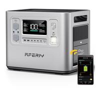 AFERIY 2400W Estacion de Energia Portatil, 2048Wh LiFePO4 Batería, 1,5H de Carga Rápida, 13 Conexiones, Onda Sinusoidal 230V, UPS, APP, Fuente de Alimentación Móvil para Camping al Aire Libre Plata