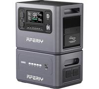 AFERIY 4096Wh - Generador eléctrico (2800 W, con 1 batería adicional, estación eléctrica portátil, capacidad ampliable, generador solar para uso doméstico/autocaravana/fallo de corriente