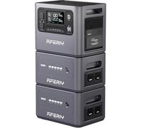 AFERIY 6144Wh - Generador eléctrico (2800 W, con 2 baterías adicionales, estación eléctrica portátil, capacidad ampliable, generador solar para uso doméstico/autocaravana/fallo de corriente
