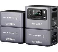 AFERIY 8192Wh - Generador eléctrico (2800 W, con 3 baterías adicionales, estación eléctrica portátil, capacidad ampliable, generador solar para uso doméstico/autocaravana/fallo de corriente