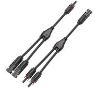 AFERIY Cable de panel solar de 30 cm de 1 a 2 Y, distribuidor de enchufe fotovoltaico con adaptador paralelo de rama Y para conectores solares