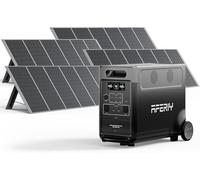 AFERIY Generador Eléctrico Solar De 3600 W Con 4 Paneles Solares De 400 W, Batería Portátil LiFePO4, 220 V-240 V, Panel Solar Plegable Con USB, IP65, Para Acampadas, Viajes, Alimentación Eléctrica
