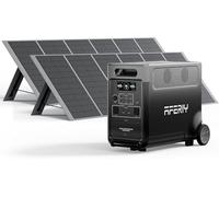 AFERIY Generador Solar 3600 W Con 2 Paneles Solares de 400 W, Batería Portátil LiFePO4, 220 V-240 V, Panel Solar Plegable Con USB, IP65, para Camping, Viajes, Corriente
