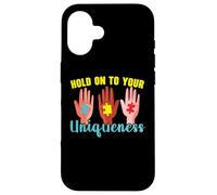Aférrate a tu singularidad Autismo Awanress Apoyo autista Carcasa para iPhone 16