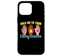 Aférrate a tu singularidad Autismo Awanress Apoyo autista Carcasa para iPhone 16 Pro Max
