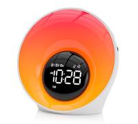 AFEXOA Despertador Luz, Wake Up Light con Simulación de Amanecer, 2 Alarmas, Función de Snooze, Lámpara de Noche con 14 Colores, Niños y Adultos