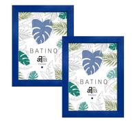 aFFa frames, Batino, Pack de 2 uds Marco de fotos de madera, Ligero, Rectángulo, con cristal acrílico, fondo HDF, Azul Marino, A3, 29,7x42 cm