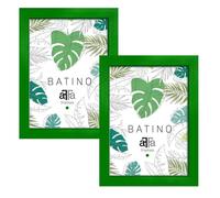 aFFa frames, Batino, Pack de 2 uds Marco de fotos de madera, Ligero, Rectángulo, con cristal acrílico, fondo HDF, Verde, A4, 21x29,7 cm