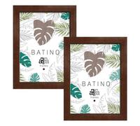 aFFa frames, Batino, Pack de 2 uds Marco de fotos de madera, Ligero, Rectángulo, con frontal de cristal acrílico, Soporte HDF, Marrón, A3, 29,7x42 cm