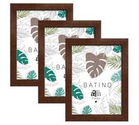 aFFa frames, Batino, Pack de 3 uds Marco de fotos de madera, Ligero, Rectángulo, con cristal acrílico, fondo HDF, Marrón, A4, 21x29,7 cm