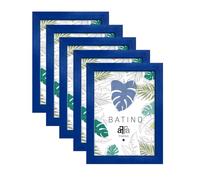 aFFa frames, Batino, Pack de 5 uds Marco de fotos de madera, Ligero, Rectángulo, con cristal acrílico, fondo HDF, Azul Marino, A4, 21x29,7 cm