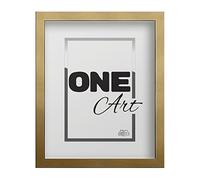 aFFa frames, Hekla, Marco de fotos de MDF, Fácil de limpiar, Rectángulo, Con frente de cristal acrílico, Oro, 50 x 70 cm