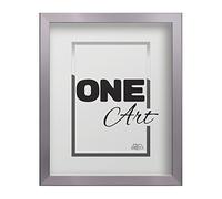 aFFa frames, Hekla, Marco de fotos de MDF, Fácil de limpiar, Rectángulo, Con frente de cristal acrílico, Plata, 40 x 50 cm