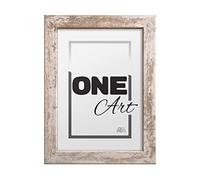 aFFa frames, Hekla, marco de fotos de MDF, fácil de limpiar, rectángulo, con frente de cristal acrílico, pino blanqueado, 15 x 21 cm