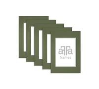 aFFa frames Passe Partout | Paspartú Minimalista para exhibir tus Fotos, Pósteres, Diplomas | Cartón, Verde, 29,7x42 cm | Kit de 5