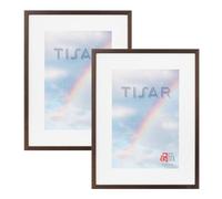 aFFa frames, Tisar, Pack de 2 uds Marco de fotos de madera, Ligero, Rectángulo, Con frente de vidrio acrílico, Bronce, A3, 29,7x42 cm