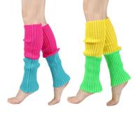 AffeGifts Calentadores Piernas Mujer, 2 Pares de Alentadores Piernas Mujer Años 80 Calentadores de Piernas Mujer Warm Leg Warmers Girls Retro 80 'S Theme Party Fashion Dress Sport Yoga (A, M)