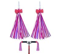 AffeGifts Cintas Manillar Bicicleta, 2pcs Cintas de Colores Manillar Bicicleta Rosa Cintas Colores Manillar Bicicleta Borlas de Flecos Bicicleta Decoración de Bicicletas Para Niñas