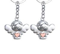 AffeGifts Llavero de Ángel, 2pcs Llavero Coche Mujer Lucky Ángel Guardián Llavero Inspirador Regalos de Ángel para Mujeres, Madre, Hija y Niños (Cabello Corto)