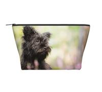 Affenpinscher Césped Perros Negros Monkey Terrier, Bolsa de artículos de tocador Bolsa de Maquillaje Bolsa de cosméticos Bolsa de artículos de tocador de Viaje portátil