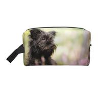 Affenpinscher Césped Perros Negros Monkey Terrier, Bolsa de Maquillaje Bolsa de cosméticos Bolsa de artículos de tocador de Viaje portátil Organizador de Bolsa de Maquillaje